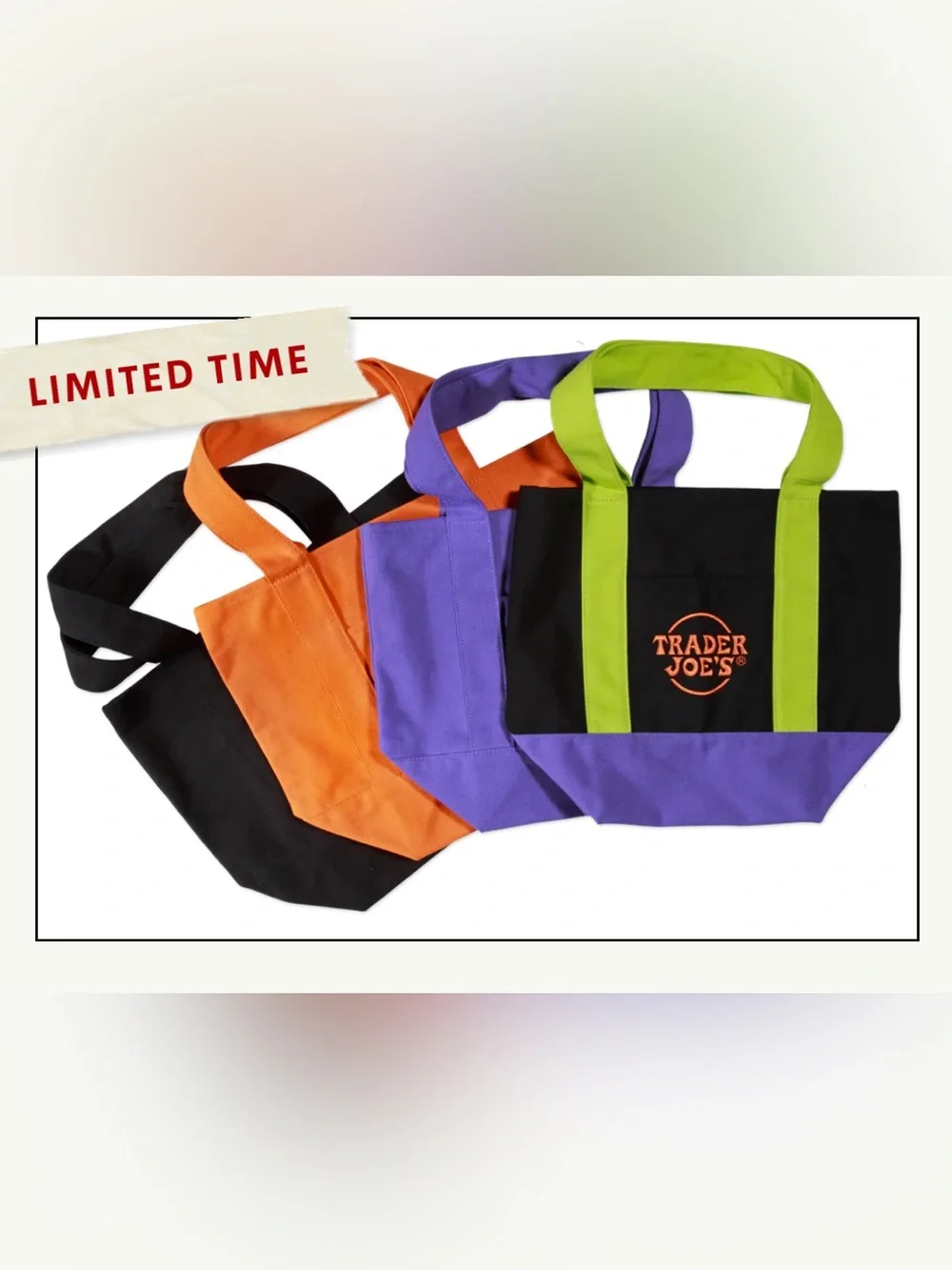 NWT Trader Joe’s Trick-or-Treat Mini Canvas Tote 🎃 {Orange}